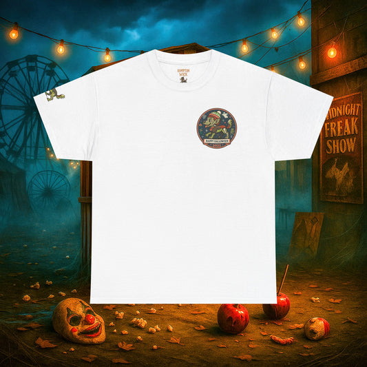 Happy Halloween 2025 T-Shirt – Vintage Horror Dog & Monster Design | Halloween Costume Party Shirt with Arm Design | Spooky Season Tee