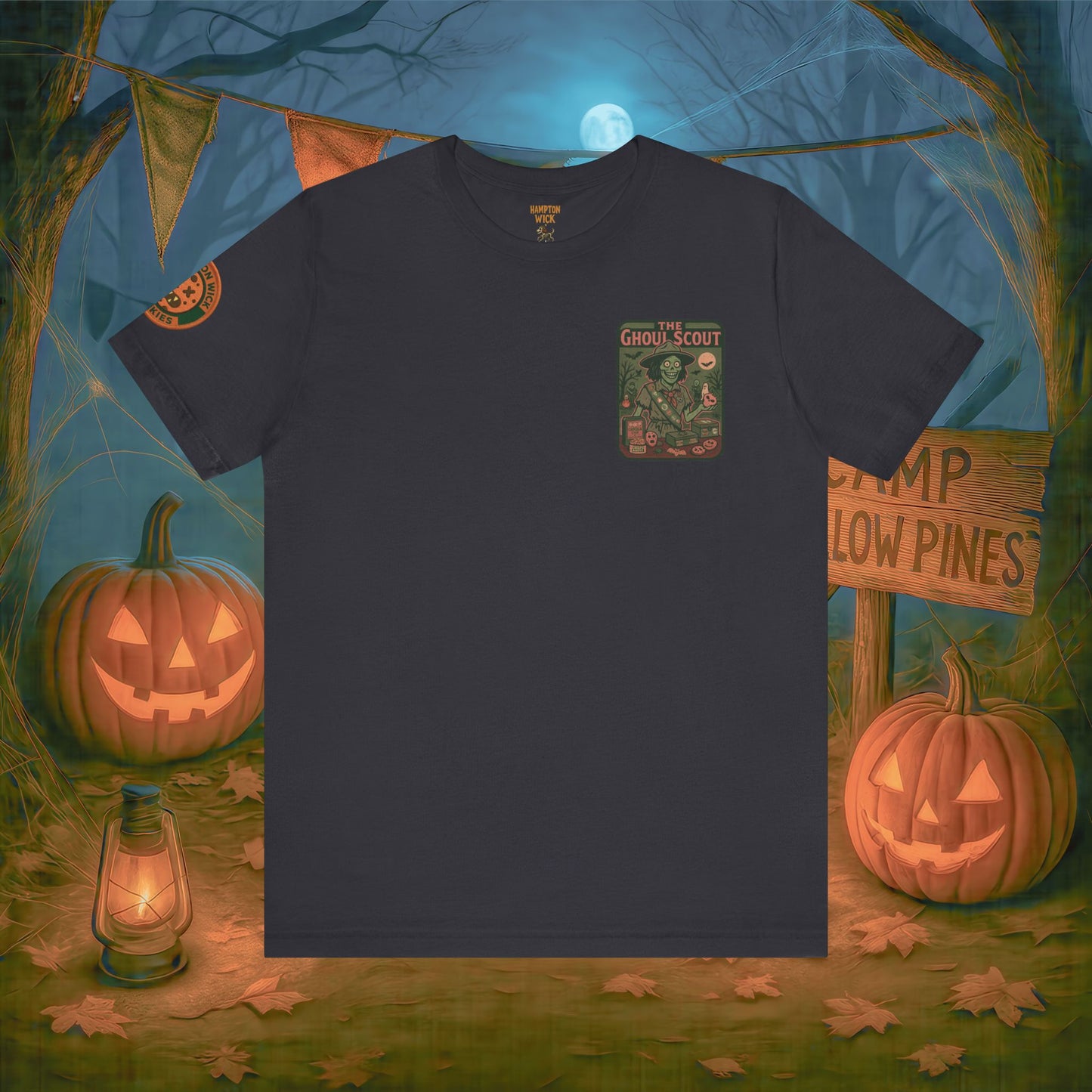 Ghoul Scout Halloween Shirt – Vintage Horror Graphic Tee with Arm Design | Spooky Season Costume T-Shirt | Funny Halloween Party Gift, Retro Shirt for Men & Women