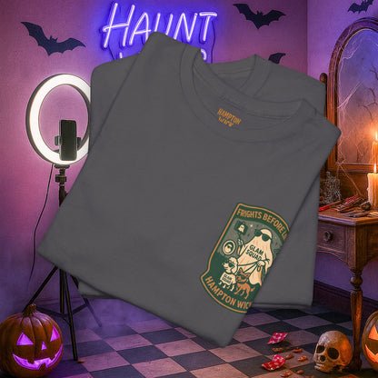 Ghost Influencer SpookTok Star Halloween T-Shirt with Arm Design | Funny Ghost Shirt for Halloween Costume & Party | Spooky Season Tee