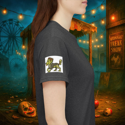 Happy Halloween 2025 T-Shirt – Vintage Horror Dog & Monster Design | Halloween Costume Party Shirt with Arm Design | Spooky Season Tee
