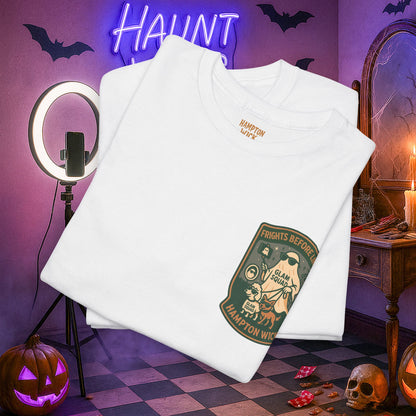 Ghost Influencer SpookTok Star Halloween T-Shirt with Arm Design | Funny Ghost Shirt for Halloween Costume & Party | Spooky Season Tee