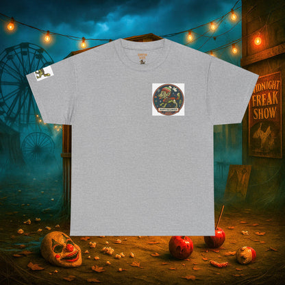 Happy Halloween 2025 T-Shirt – Vintage Horror Dog & Monster Design | Halloween Costume Party Shirt with Arm Design | Spooky Season Tee