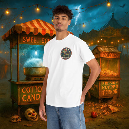 Happy Halloween 2025 T-Shirt – Vintage Horror Dog & Monster Design | Halloween Costume Party Shirt with Arm Design | Spooky Season Tee