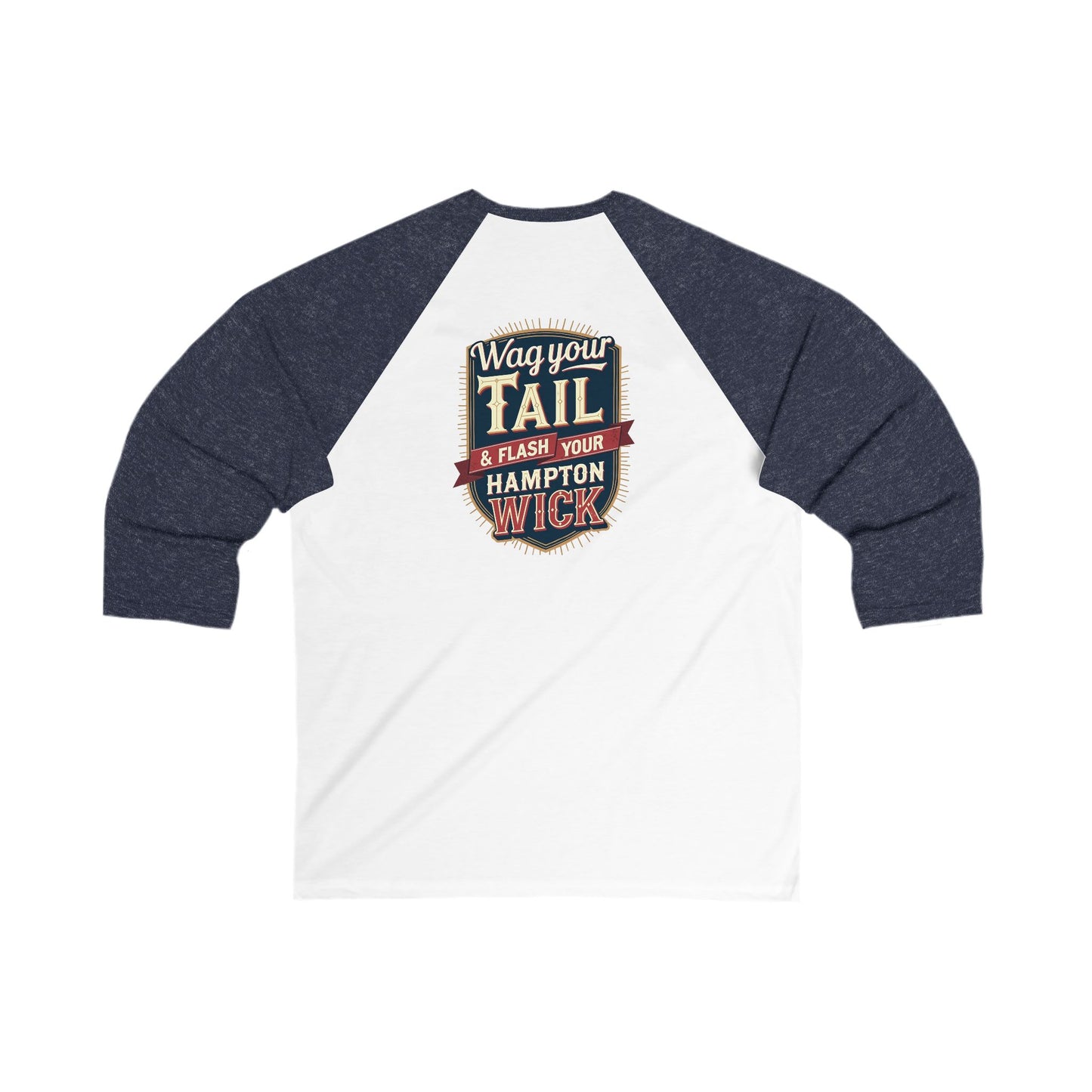 Hampton Wick Baseball Tee, Funny Graphic Shirt, Unisex 3/4 Sleeve, Perfect for Dog Lovers, Casual Wear, Gift for Pet Owners