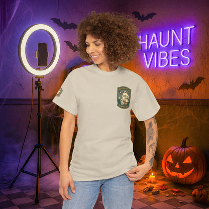 Ghost Influencer SpookTok Star Halloween T-Shirt with Arm Design | Funny Ghost Shirt for Halloween Costume & Party | Spooky Season Tee