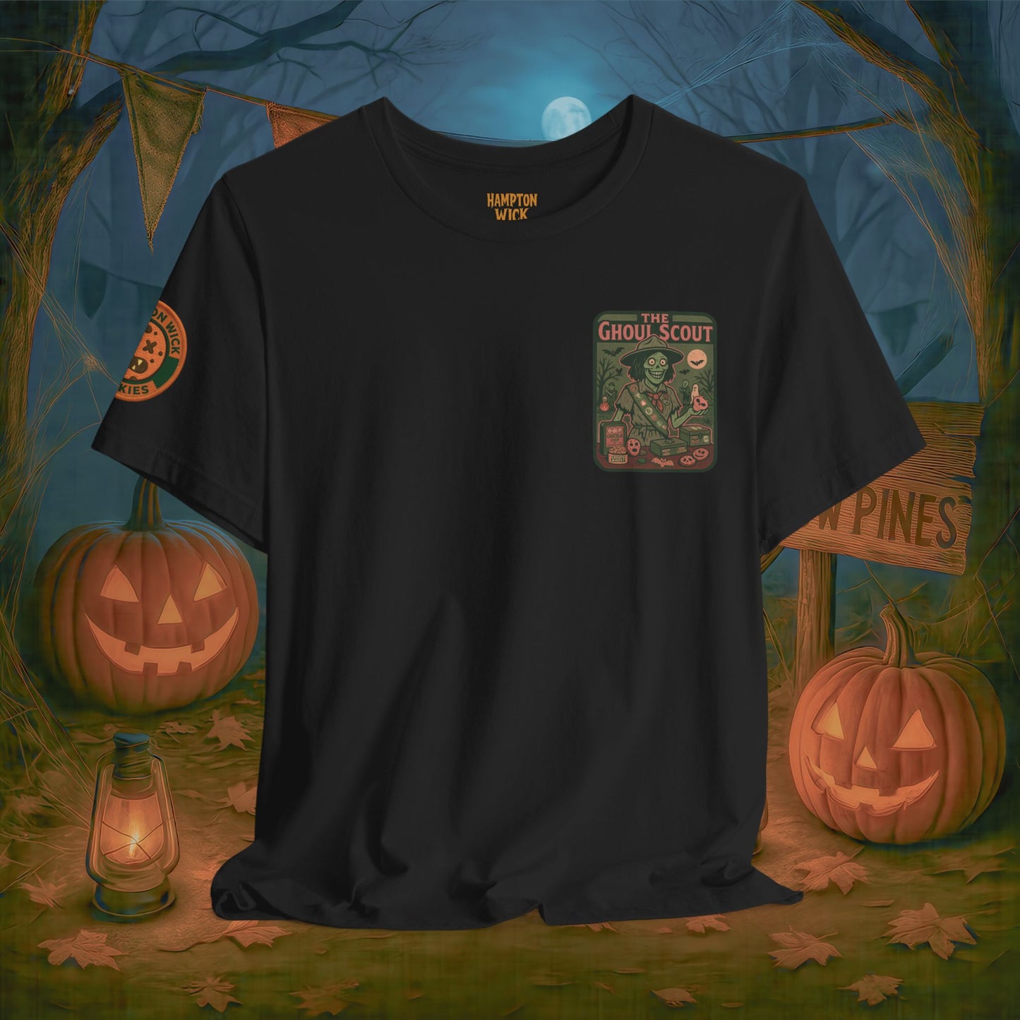 Ghoul Scout Halloween Shirt – Vintage Horror Graphic Tee with Arm Design | Spooky Season Costume T-Shirt | Funny Halloween Party Gift, Retro Shirt for Men & Women