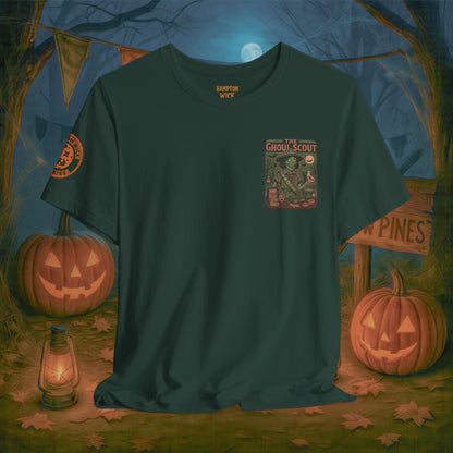 Ghoul Scout Halloween Shirt – Vintage Horror Graphic Tee with Arm Design | Spooky Season Costume T-Shirt | Funny Halloween Party Gift, Retro Shirt for Men & Women