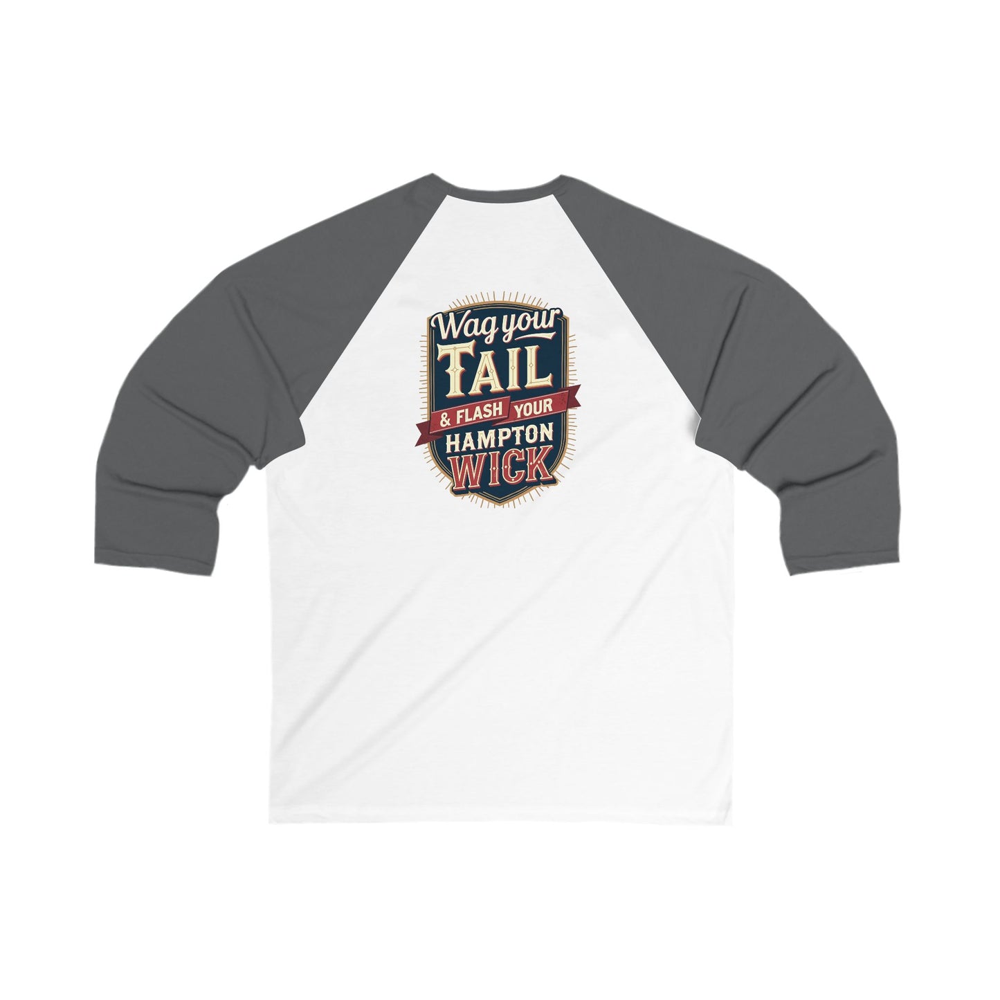 Hampton Wick Baseball Tee, Funny Graphic Shirt, Unisex 3/4 Sleeve, Perfect for Dog Lovers, Casual Wear, Gift for Pet Owners
