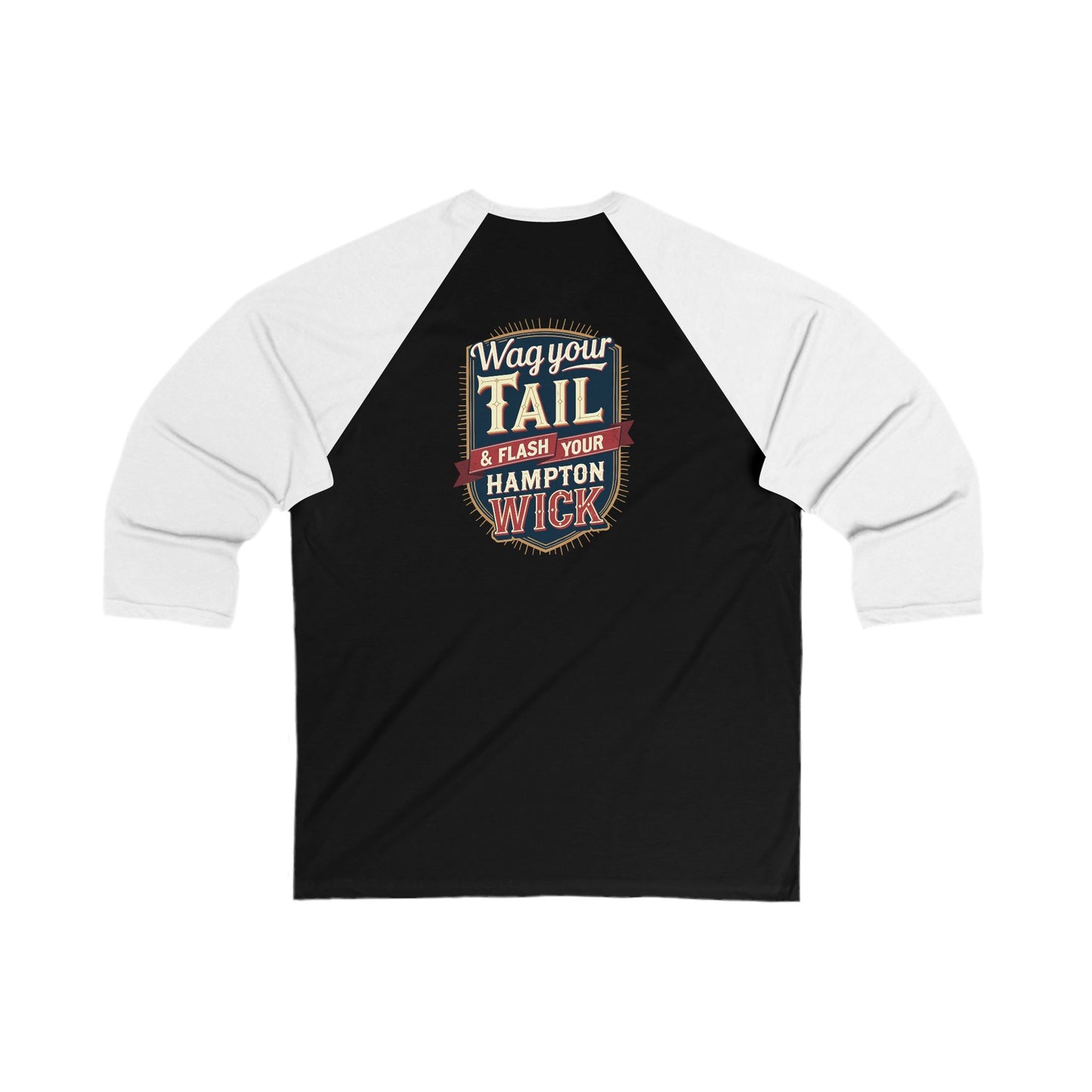 Hampton Wick Baseball Tee, Funny Graphic Shirt, Unisex 3/4 Sleeve, Perfect for Dog Lovers, Casual Wear, Gift for Pet Owners