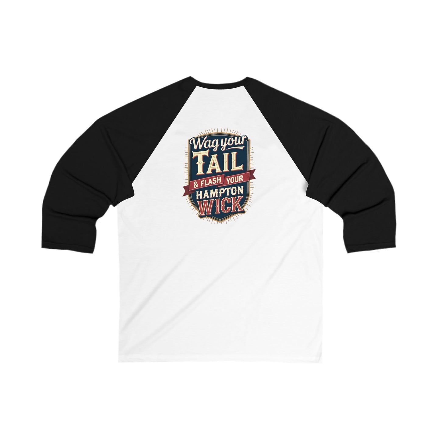 Hampton Wick Baseball Tee, Funny Graphic Shirt, Unisex 3/4 Sleeve, Perfect for Dog Lovers, Casual Wear, Gift for Pet Owners