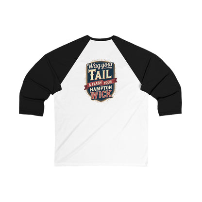 Hampton Wick Baseball Tee, Funny Graphic Shirt, Unisex 3/4 Sleeve, Perfect for Dog Lovers, Casual Wear, Gift for Pet Owners