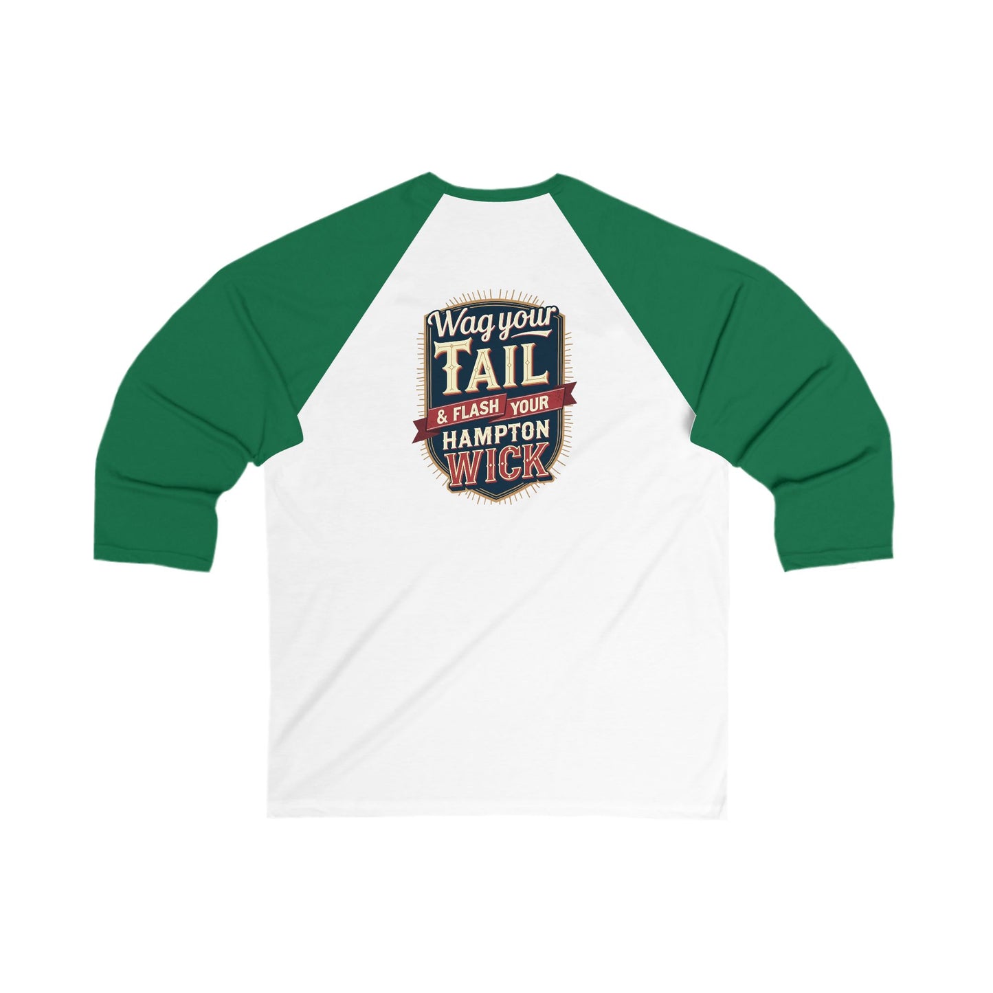 Hampton Wick Baseball Tee, Funny Graphic Shirt, Unisex 3/4 Sleeve, Perfect for Dog Lovers, Casual Wear, Gift for Pet Owners