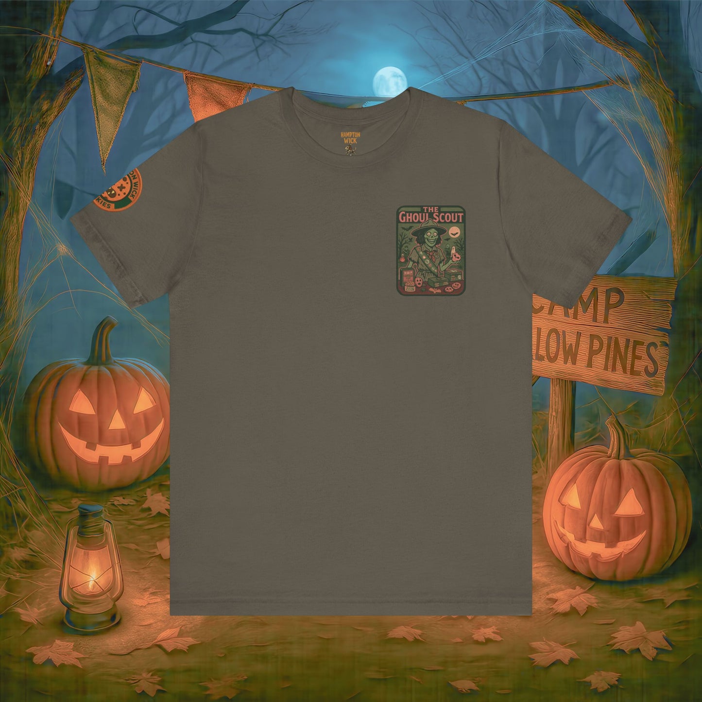 Ghoul Scout Halloween Shirt – Vintage Horror Graphic Tee with Arm Design | Spooky Season Costume T-Shirt | Funny Halloween Party Gift, Retro Shirt for Men & Women