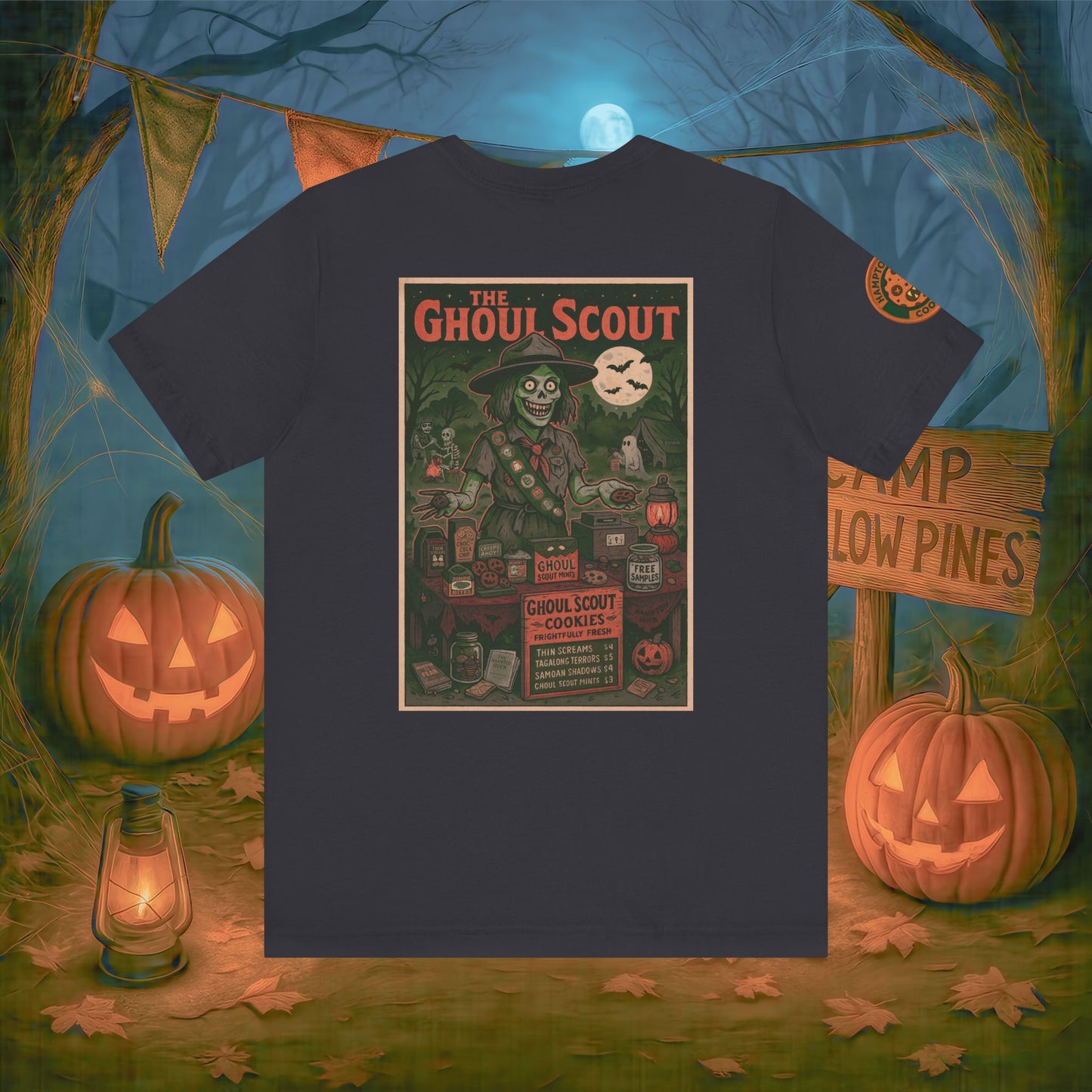 Ghoul Scout Halloween Shirt – Vintage Horror Graphic Tee with Arm Design | Spooky Season Costume T-Shirt | Funny Halloween Party Gift, Retro Shirt for Men & Women