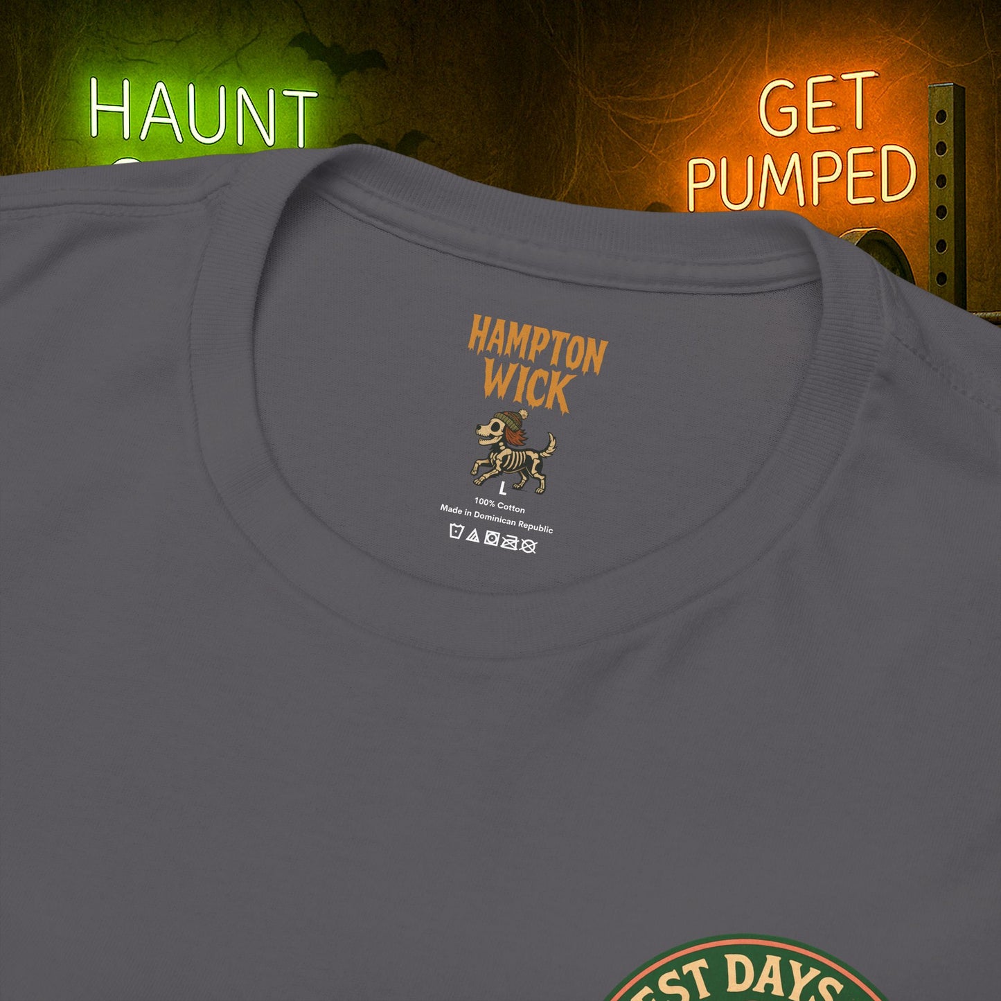 “You Don’t Need Brains Just Gains” Halloween Shirt – Frankenstein & Skeleton Gym Graphic Tee with Arm Design | Funny Spooky Season Costume T-Shirt