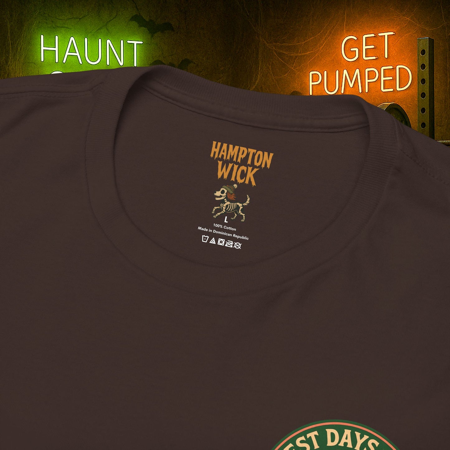 “You Don’t Need Brains Just Gains” Halloween Shirt – Frankenstein & Skeleton Gym Graphic Tee with Arm Design | Funny Spooky Season Costume T-Shirt