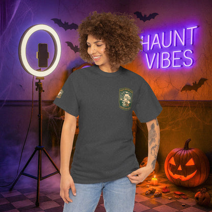 Ghost Influencer SpookTok Star Halloween T-Shirt with Arm Design | Funny Ghost Shirt for Halloween Costume & Party | Spooky Season Tee