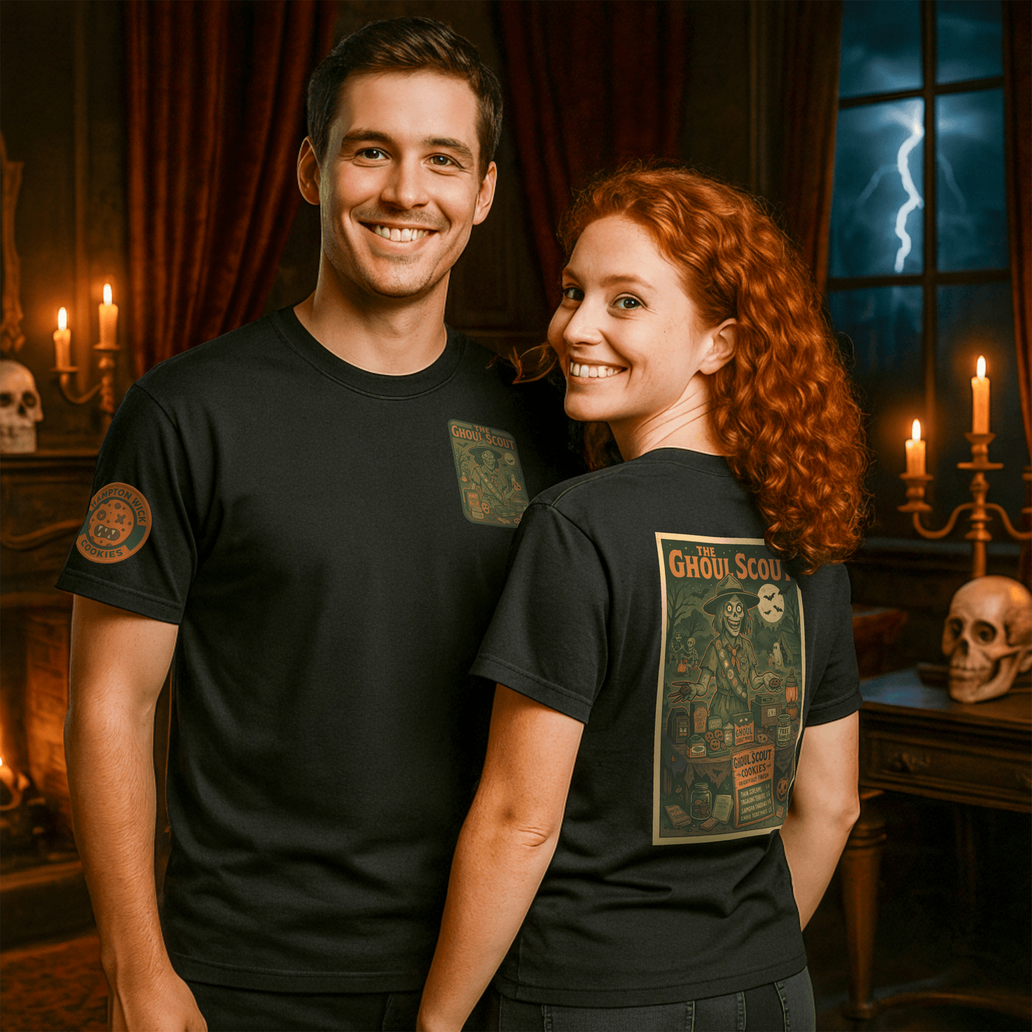 Ghoul Scout Halloween Shirt – Vintage Horror Graphic Tee with Arm Design | Spooky Season Costume T-Shirt | Funny Halloween Party Gift, Retro Shirt for Men & Women