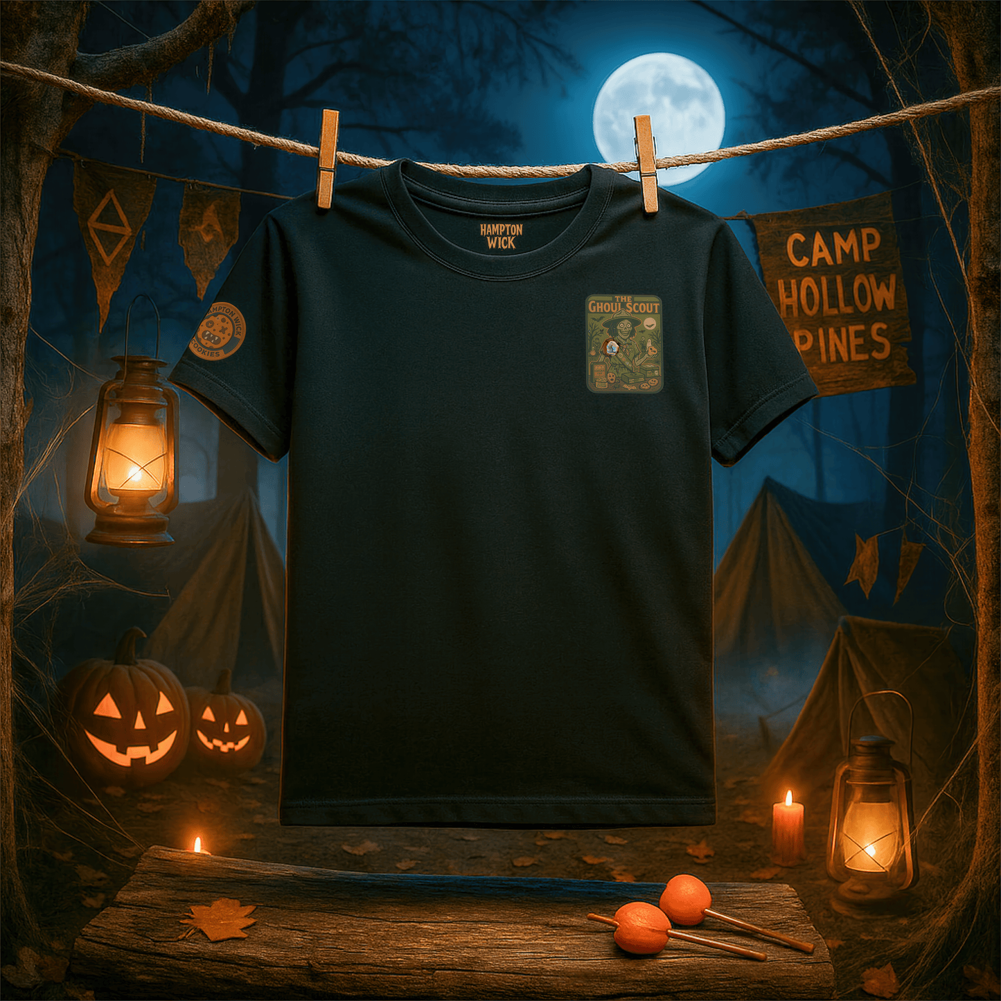 Ghoul Scout Halloween Shirt – Vintage Horror Graphic Tee with Arm Design | Spooky Season Costume T-Shirt | Funny Halloween Party Gift, Retro Shirt for Men & Women