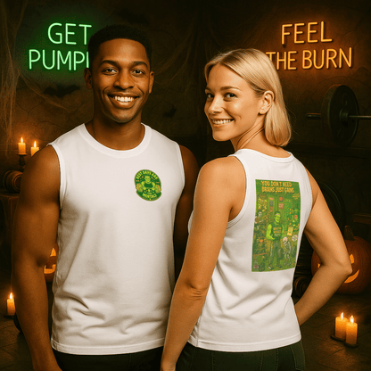 Muscle Tank with Fun Graphic Design, Workout Tank, Unisex Gym Apparel, Casual Wear, Fitness Gift