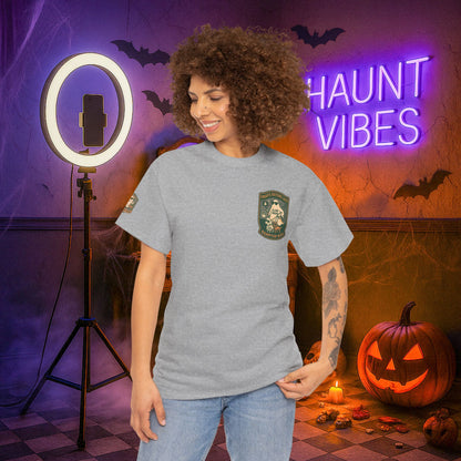 Ghost Influencer SpookTok Star Halloween T-Shirt with Arm Design | Funny Ghost Shirt for Halloween Costume & Party | Spooky Season Tee