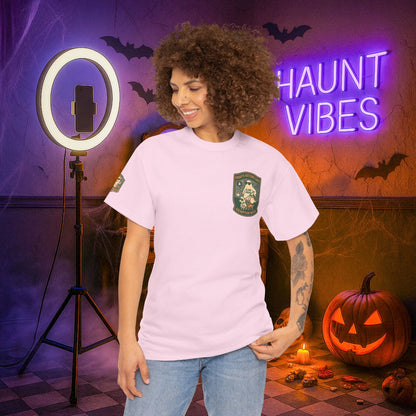 Ghost Influencer SpookTok Star Halloween T-Shirt with Arm Design | Funny Ghost Shirt for Halloween Costume & Party | Spooky Season Tee
