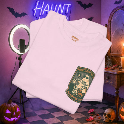 Ghost Influencer SpookTok Star Halloween T-Shirt with Arm Design | Funny Ghost Shirt for Halloween Costume & Party | Spooky Season Tee