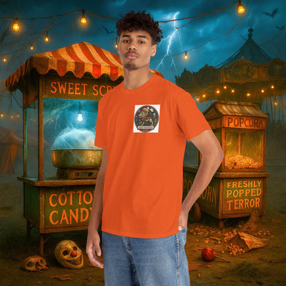 Happy Halloween 2025 T-Shirt – Vintage Horror Dog & Monster Design | Halloween Costume Party Shirt with Arm Design | Spooky Season Tee