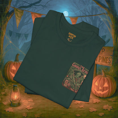 Ghoul Scout Halloween Shirt – Vintage Horror Graphic Tee with Arm Design | Spooky Season Costume T-Shirt | Funny Halloween Party Gift, Retro Shirt for Men & Women