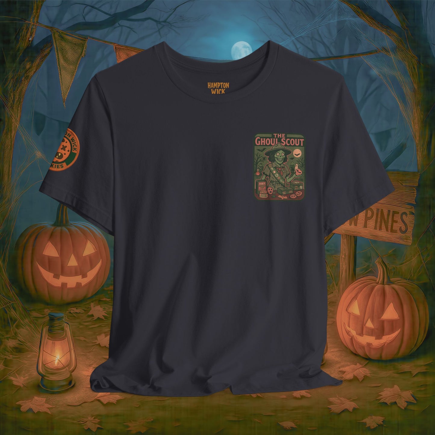 Ghoul Scout Halloween Shirt – Vintage Horror Graphic Tee with Arm Design | Spooky Season Costume T-Shirt | Funny Halloween Party Gift, Retro Shirt for Men & Women