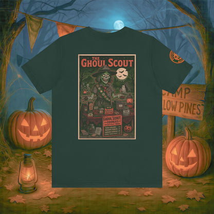 Ghoul Scout Halloween Shirt – Vintage Horror Graphic Tee with Arm Design | Spooky Season Costume T-Shirt | Funny Halloween Party Gift, Retro Shirt for Men & Women